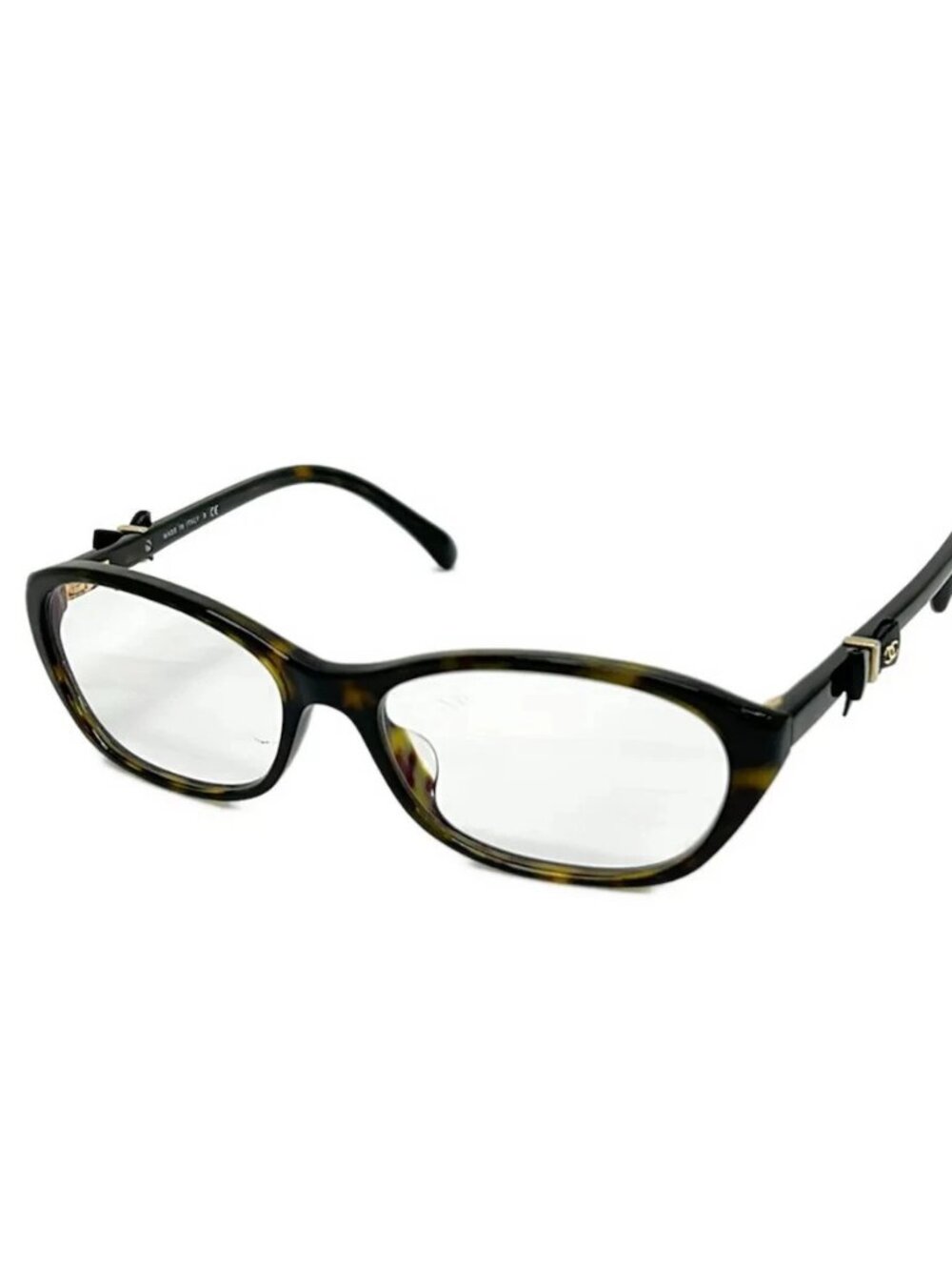 CHANEL 3242-A Clear Dark Brown Gold Plastic Sunglasses